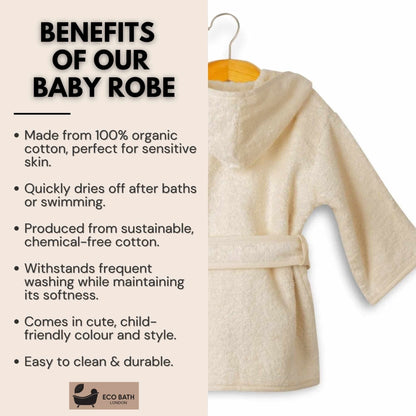 GOTS Certified Organic Cotton Kids Robe - Hooded Bathrobe