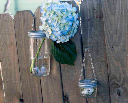 Galvanized Band with Chain Handle for Mason Jars 6 Pack