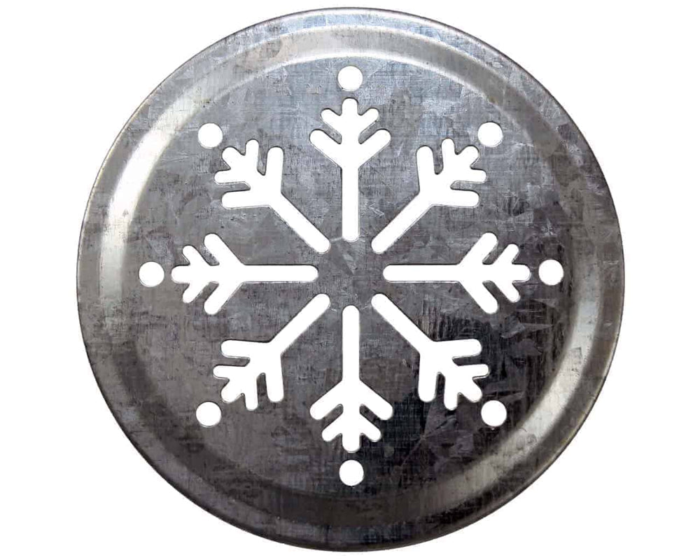 Snowflake Pattern Galvanized Metal Lid Insert for Mason Jars 10 Pack