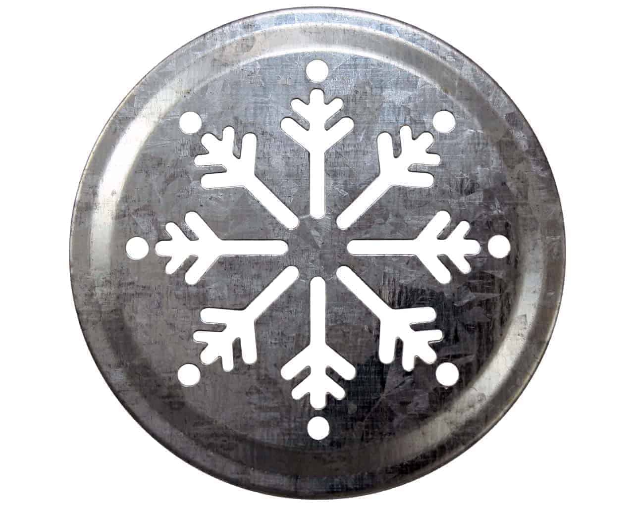 Snowflake Pattern Galvanized Metal Lid Insert for Mason Jars 10 Pack