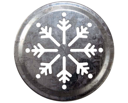 Snowflake Pattern Galvanized Metal Lid Insert for Mason Jars 10 Pack