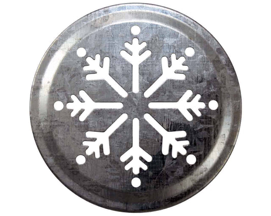 Snowflake Pattern Galvanized Metal Lid Insert for Mason Jars 10 Pack