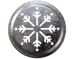 Snowflake Pattern Galvanized Metal Lid Insert for Mason Jars 10 Pack
