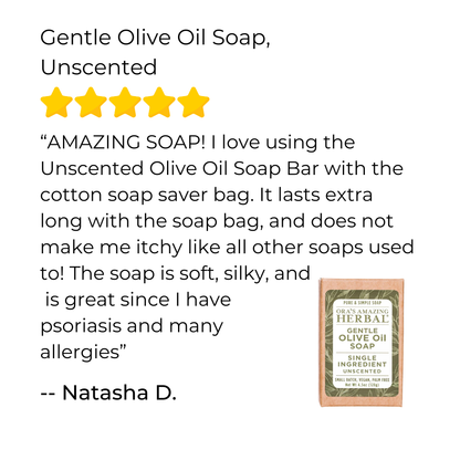 Gentle Olive Oil Soap, Unscented