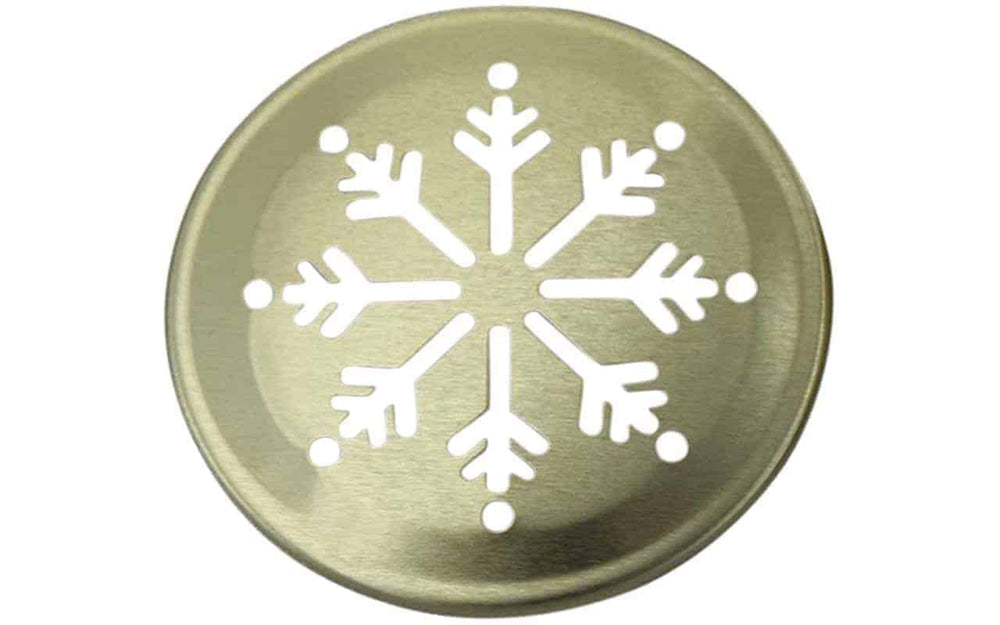 Snowflake Pattern Gold Lid Inserts for Regular Mouth Mason Jars 10 Pack