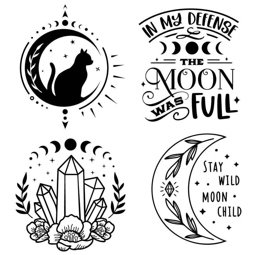 Lunar Laser Engraved Silicone Mason Jar Sleeves