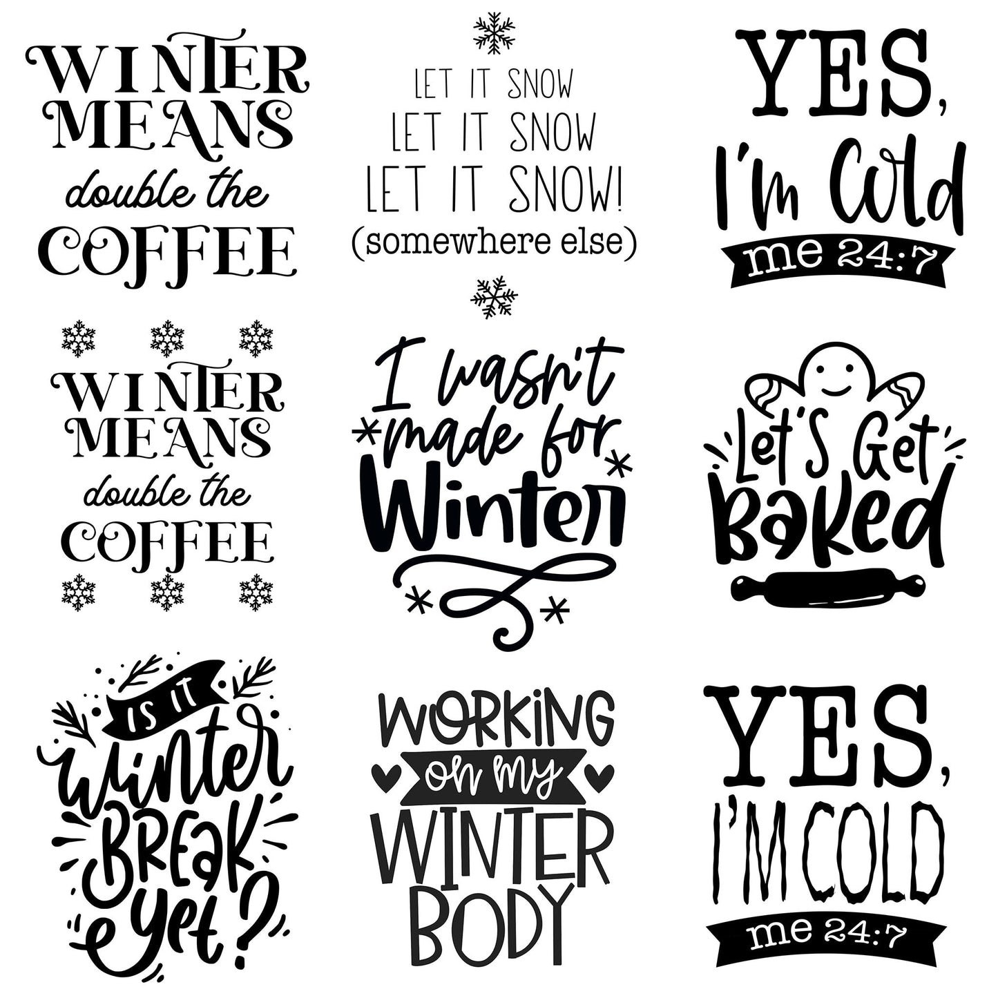 Humorous Winter Laser Engraved Mason Jar Sleeves