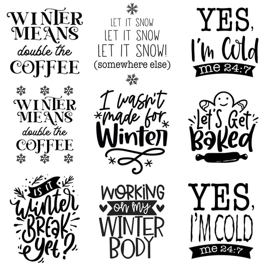 Humorous Winter Laser Engraved Mason Jar Sleeves