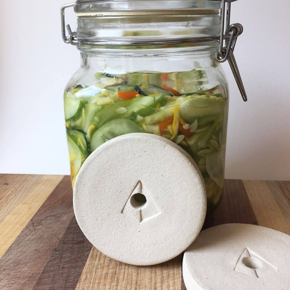3" or 3.25" Ceramic Fermentation Weight - Pickling Weight for Fido or Weck Jars
