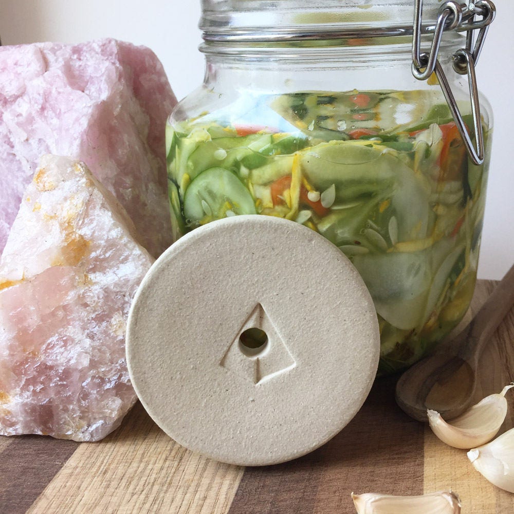 3" or 3.25" Ceramic Fermentation Weight - Pickling Weight for Fido or Weck Jars - Mason Jar Weight