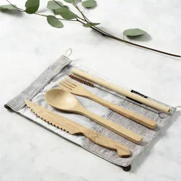 Reusable Bamboo Cutlery Set - Handmade & Eco-Friendly Pack