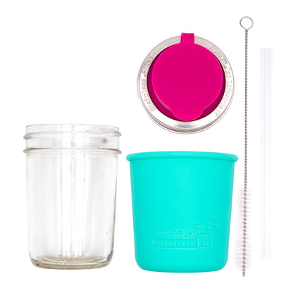 Mason Jar Sippy Cup with Silicone Sleeve
