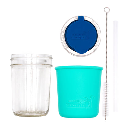 Mason Jar Sippy Cup with Silicone Sleeve