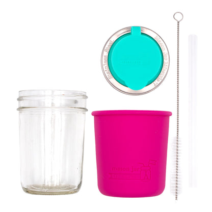 Mason Jar Sippy Cup with Silicone Sleeve