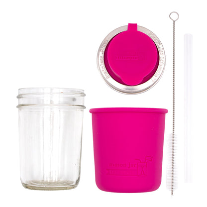 Mason Jar Sippy Cup with Silicone Sleeve