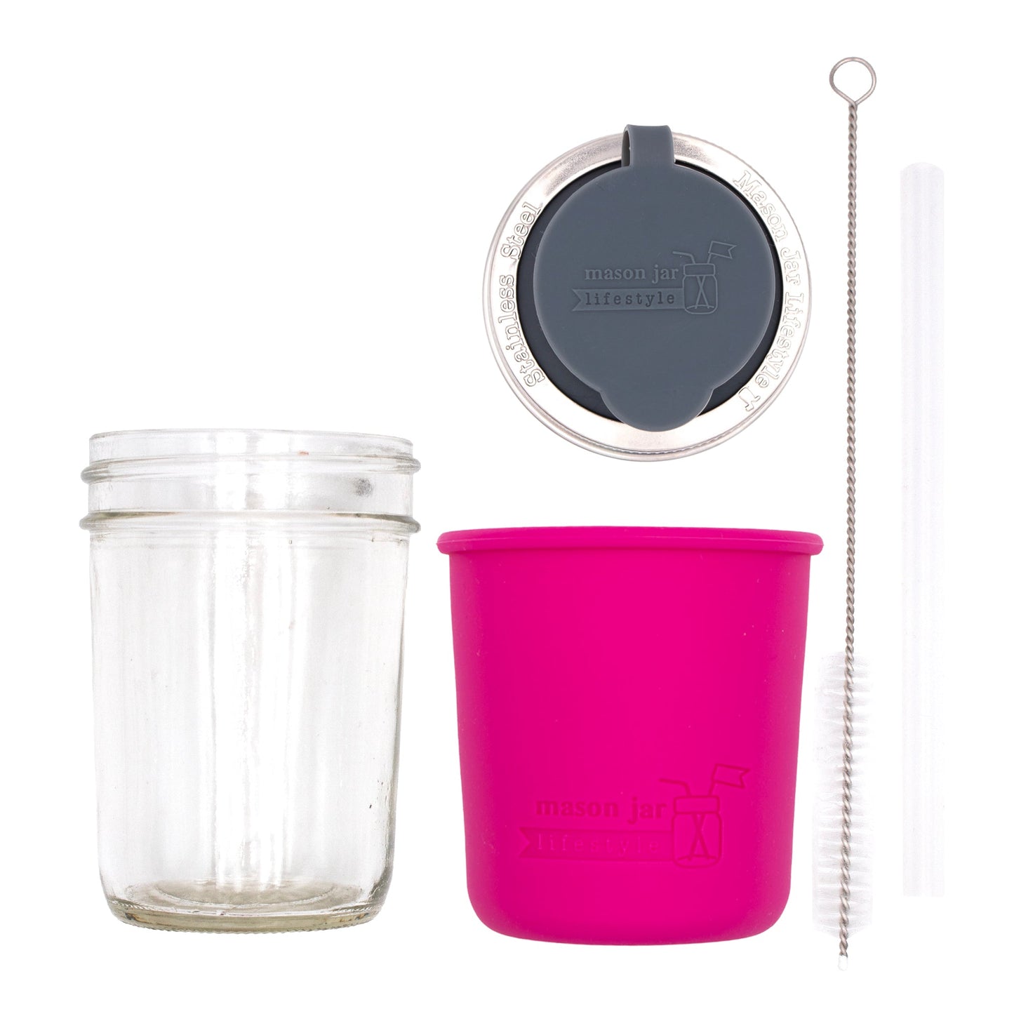 Mason Jar Sippy Cup with Silicone Sleeve