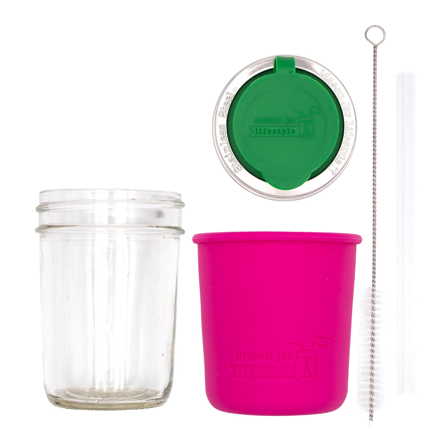 Mason Jar Sippy Cup with Silicone Sleeve