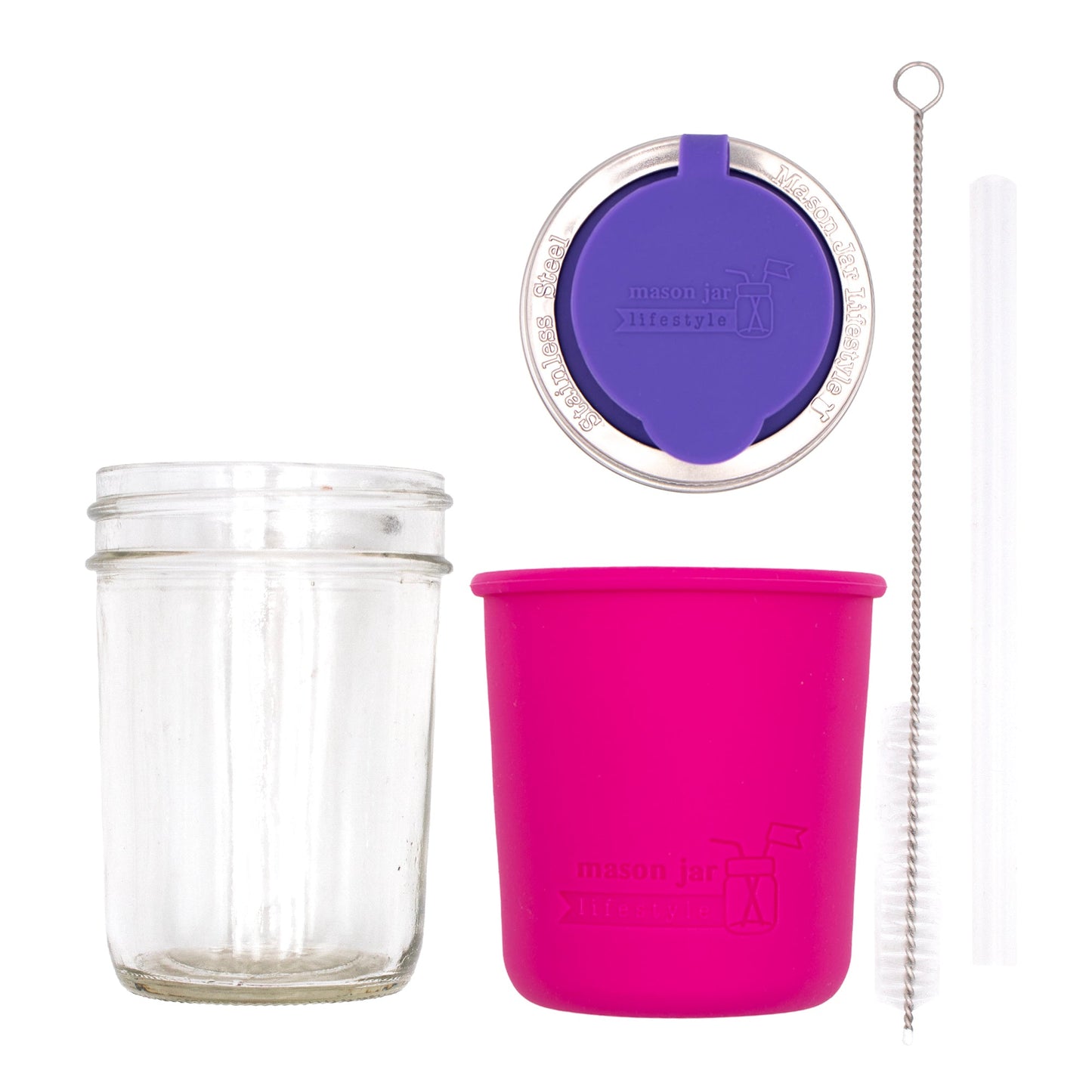 Mason Jar Sippy Cup with Silicone Sleeve