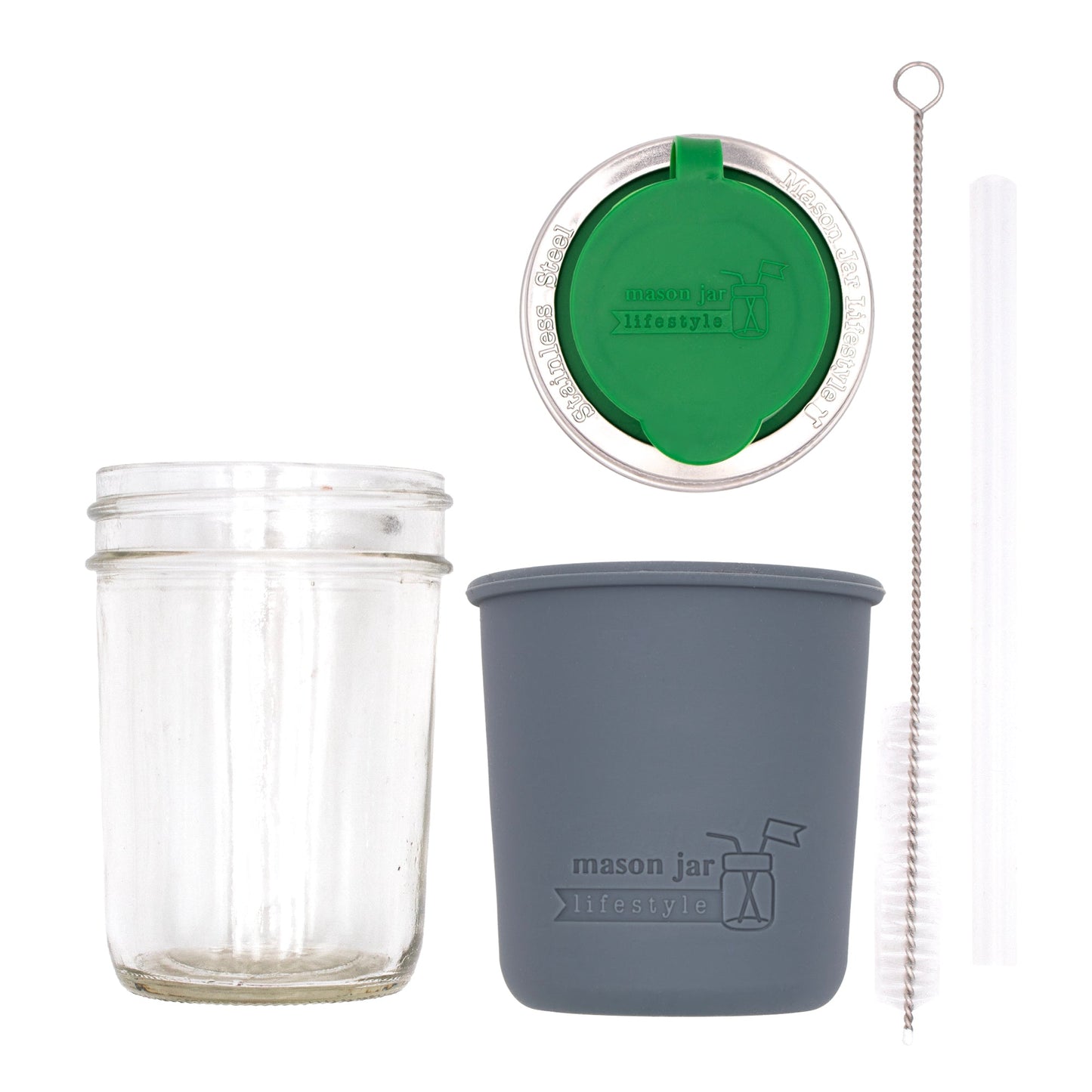 Mason Jar Sippy Cup with Silicone Sleeve