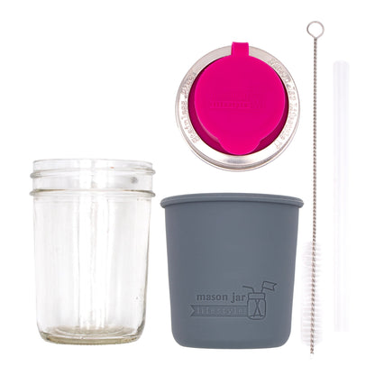 Mason Jar Sippy Cup with Silicone Sleeve