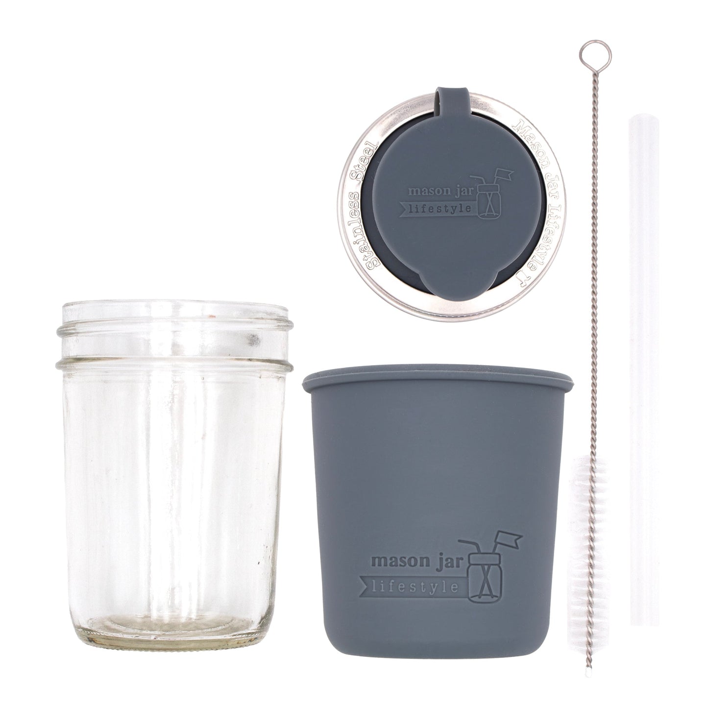 Mason Jar Sippy Cup with Silicone Sleeve