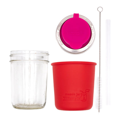 Mason Jar Sippy Cup with Silicone Sleeve