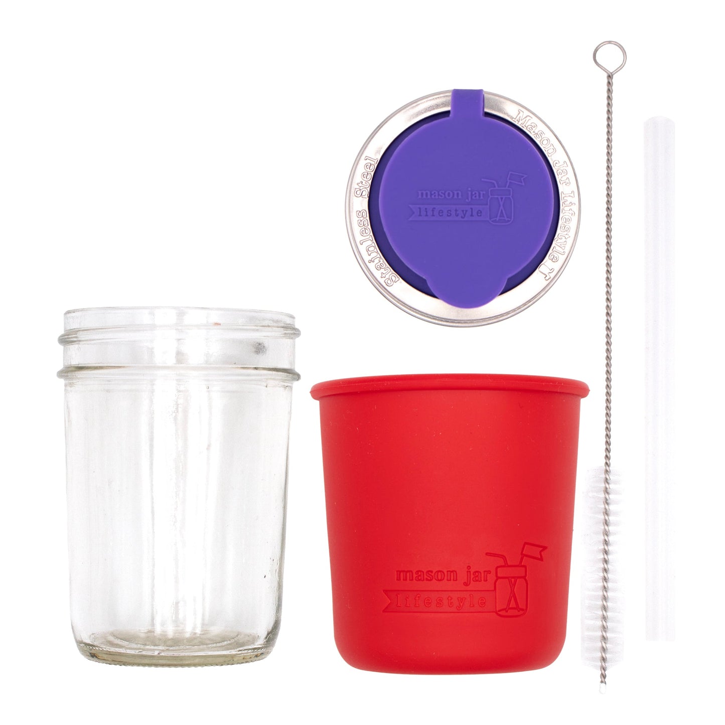 Mason Jar Sippy Cup with Silicone Sleeve
