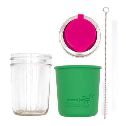 Mason Jar Sippy Cup with Silicone Sleeve