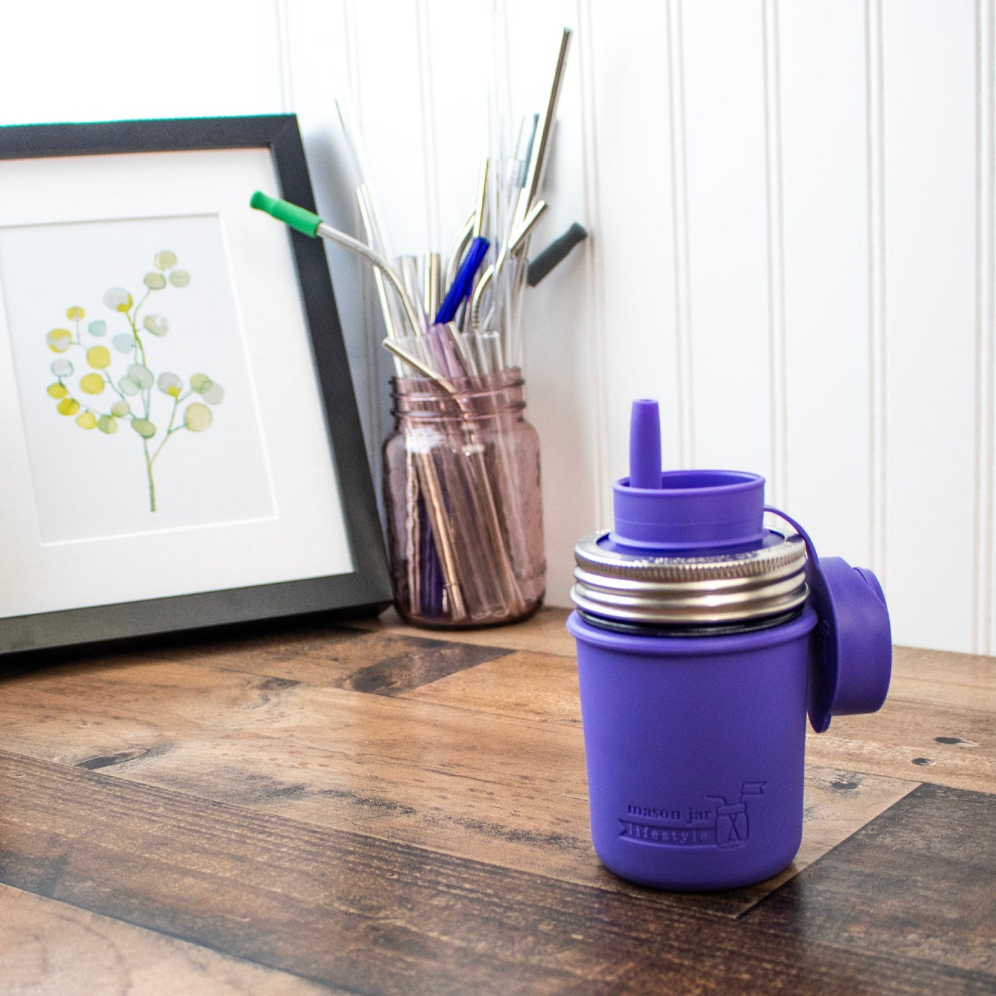 Mason Jar Sippy Cup with Silicone Sleeve