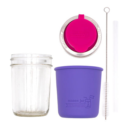 Mason Jar Sippy Cup with Silicone Sleeve