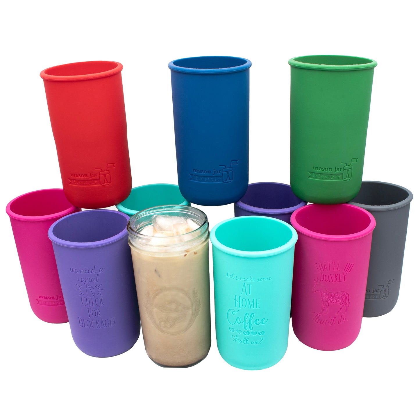 Laser Engraved Pint & Half Mason Jar Sleeves