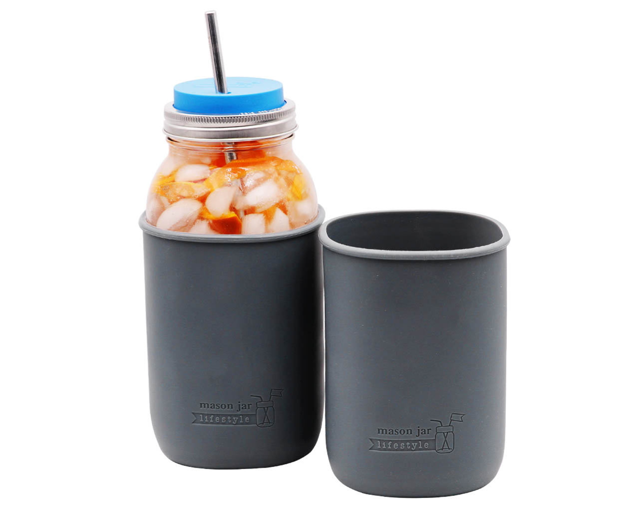 Silicone Sleeve for Half Gallon 64oz Mason Jars