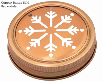 Snowflake Pattern Gold Lid Inserts for Regular Mouth Mason Jars 10 Pack