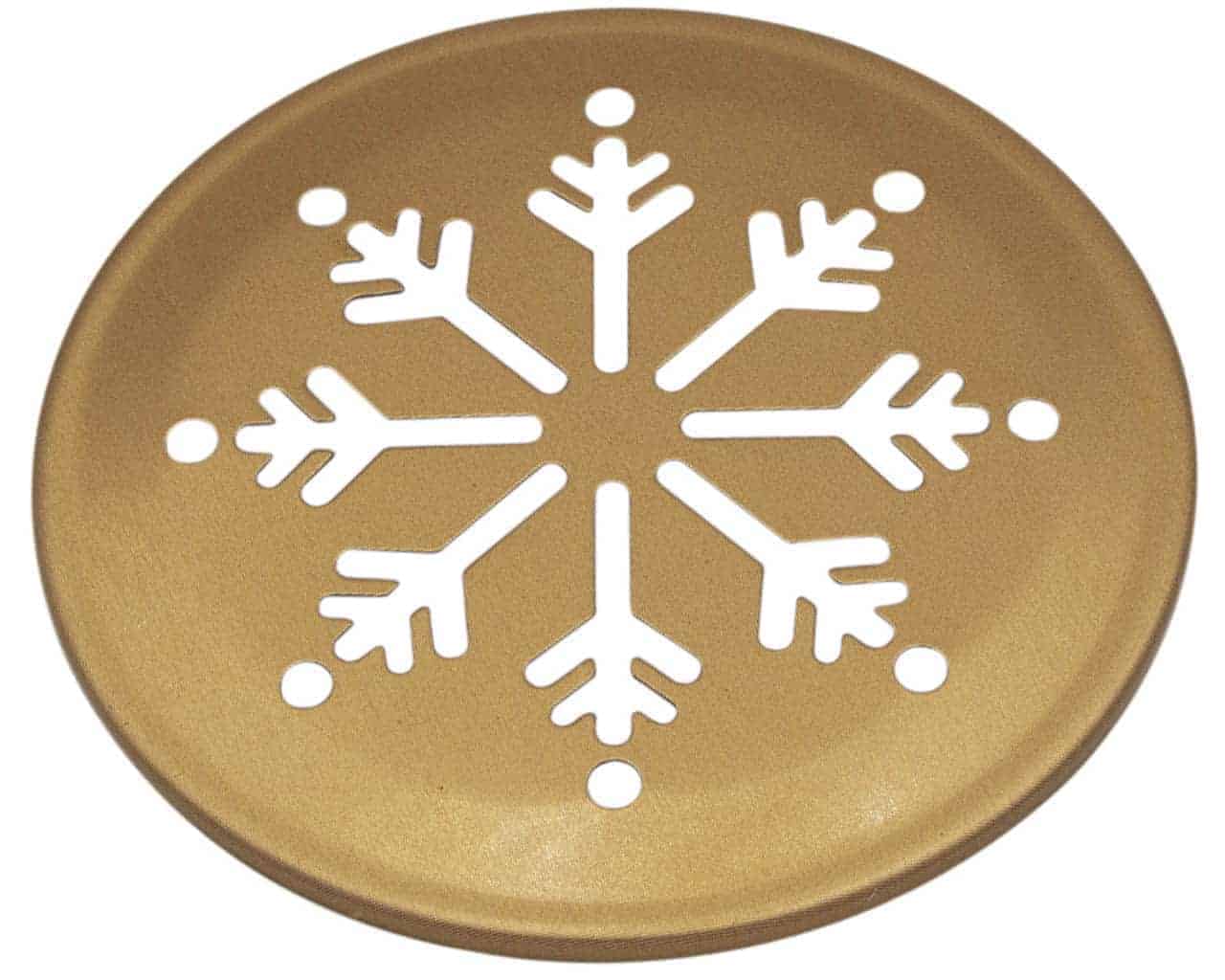 Snowflake Pattern Gold Lid Inserts for Regular Mouth Mason Jars 10 Pack
