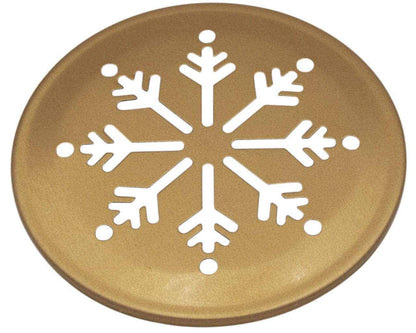 Snowflake Pattern Gold Lid Inserts for Regular Mouth Mason Jars 10 Pack
