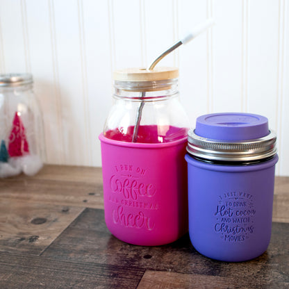 Humorous Christmas Laser Engraved Mason Jar Sleeves