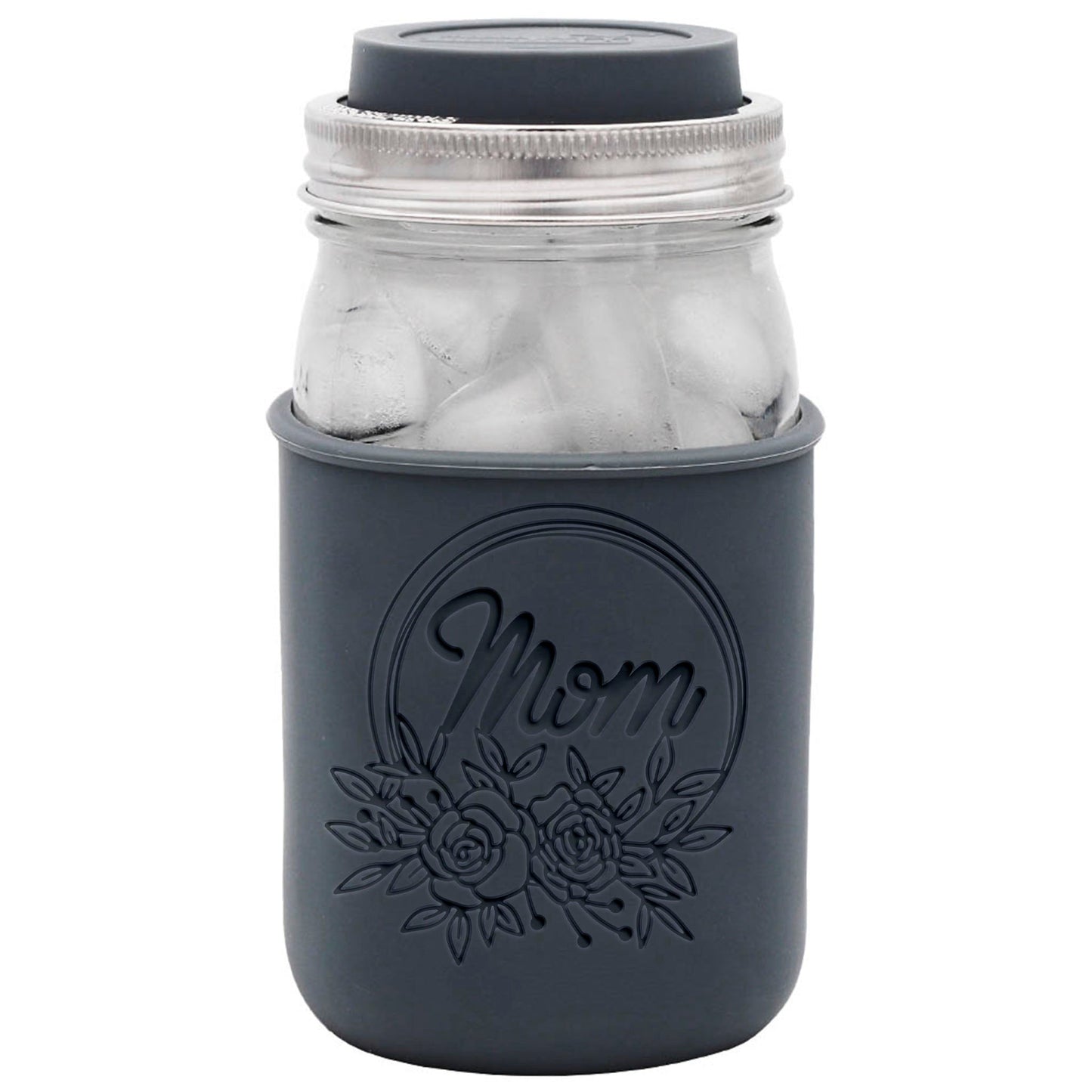 Laser Engraved Silicone Mason Jar Sleeves for Mom