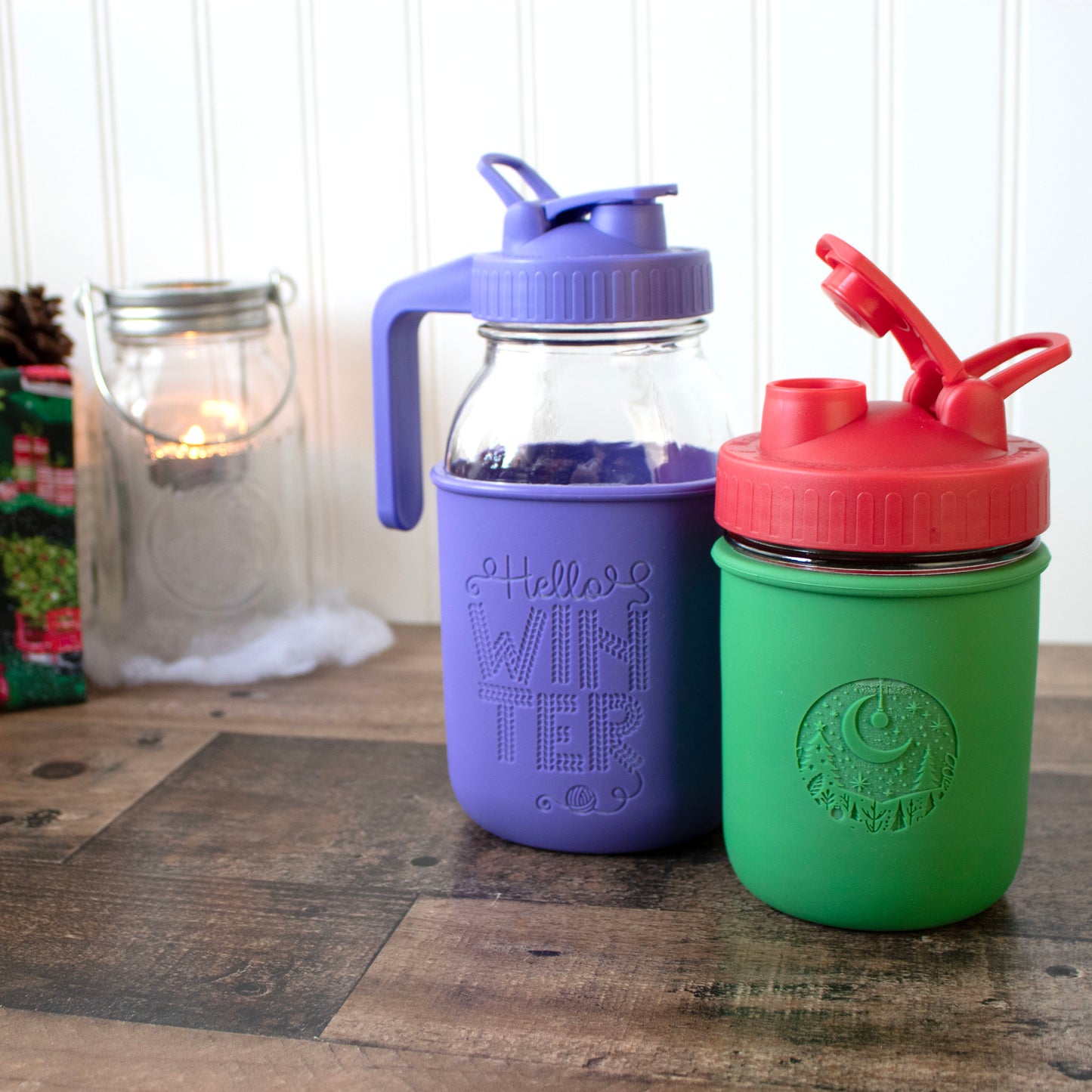 Winter Themed Laser Engraved Mason Jar Sleeves