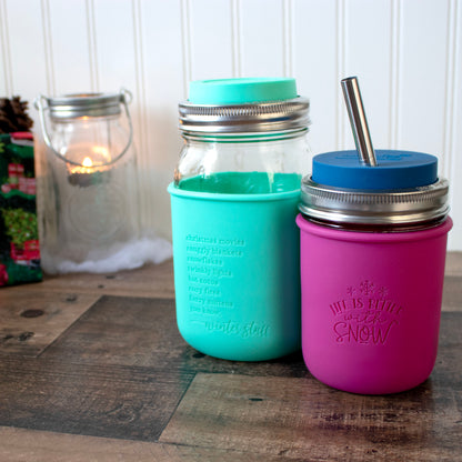 Winter Themed Laser Engraved Mason Jar Sleeves