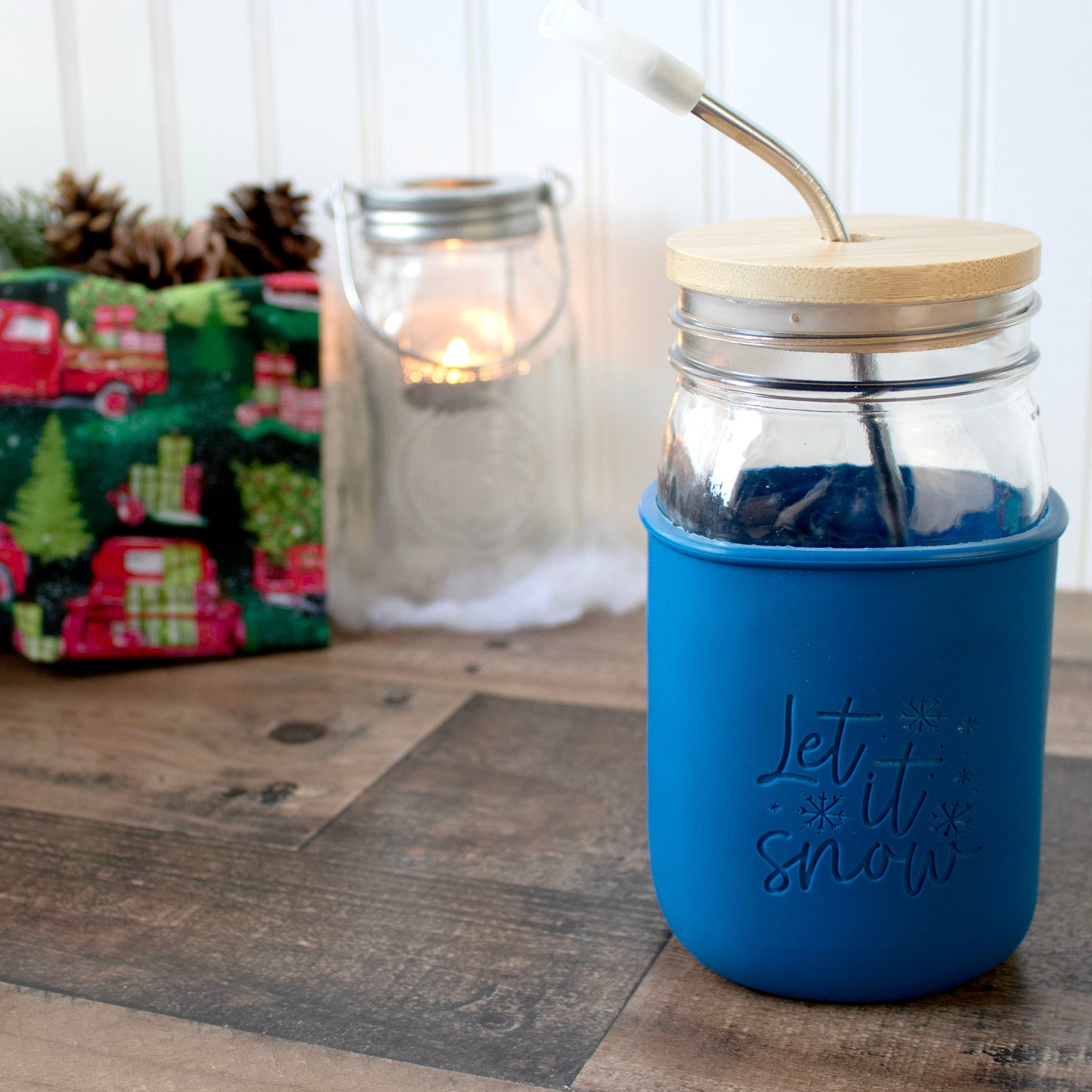 Winter Themed Laser Engraved Mason Jar Sleeves