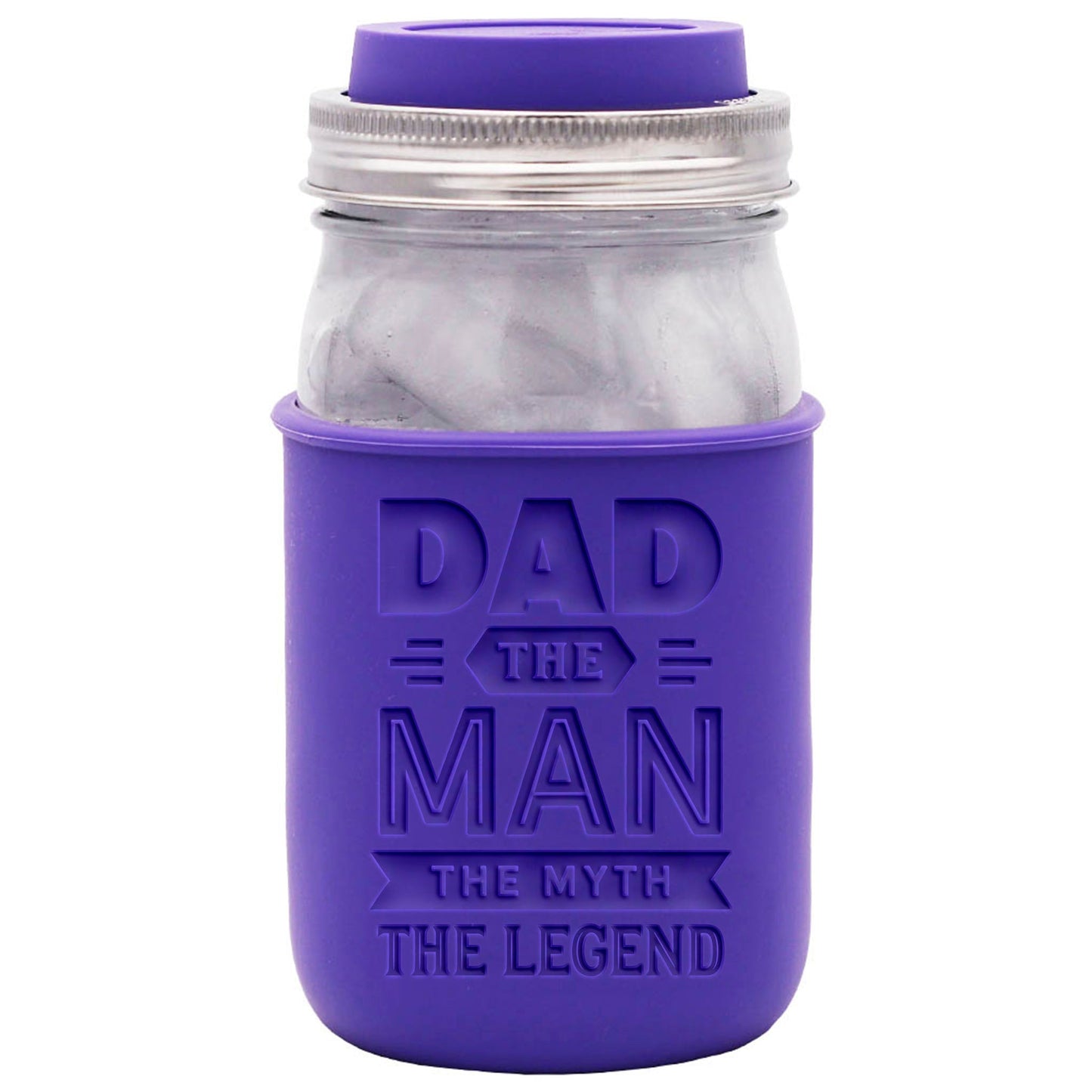 Laser Engraved Silicone Mason Jar Sleeves for Dad