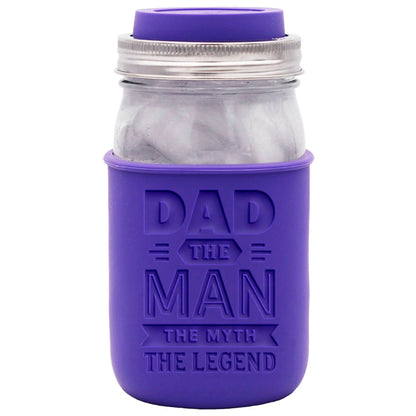 Laser Engraved Silicone Mason Jar Sleeves for Dad