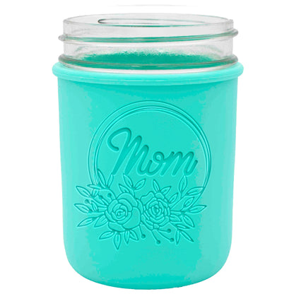 Laser Engraved Silicone Mason Jar Sleeves for Mom