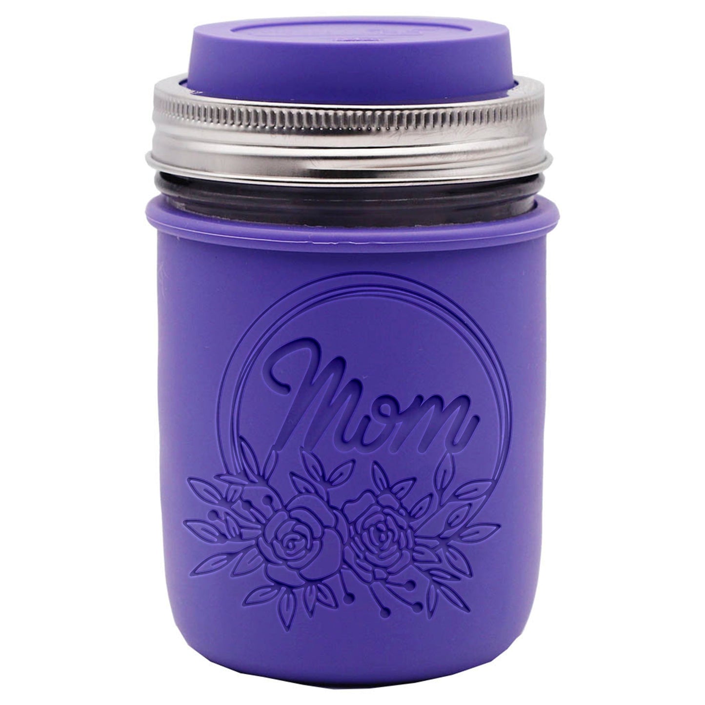 Laser Engraved Silicone Mason Jar Sleeves for Mom