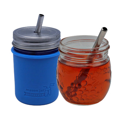 Extra Short 5" Safer Stainless Steel Straws  (4 Pack + Cleaning Brush)