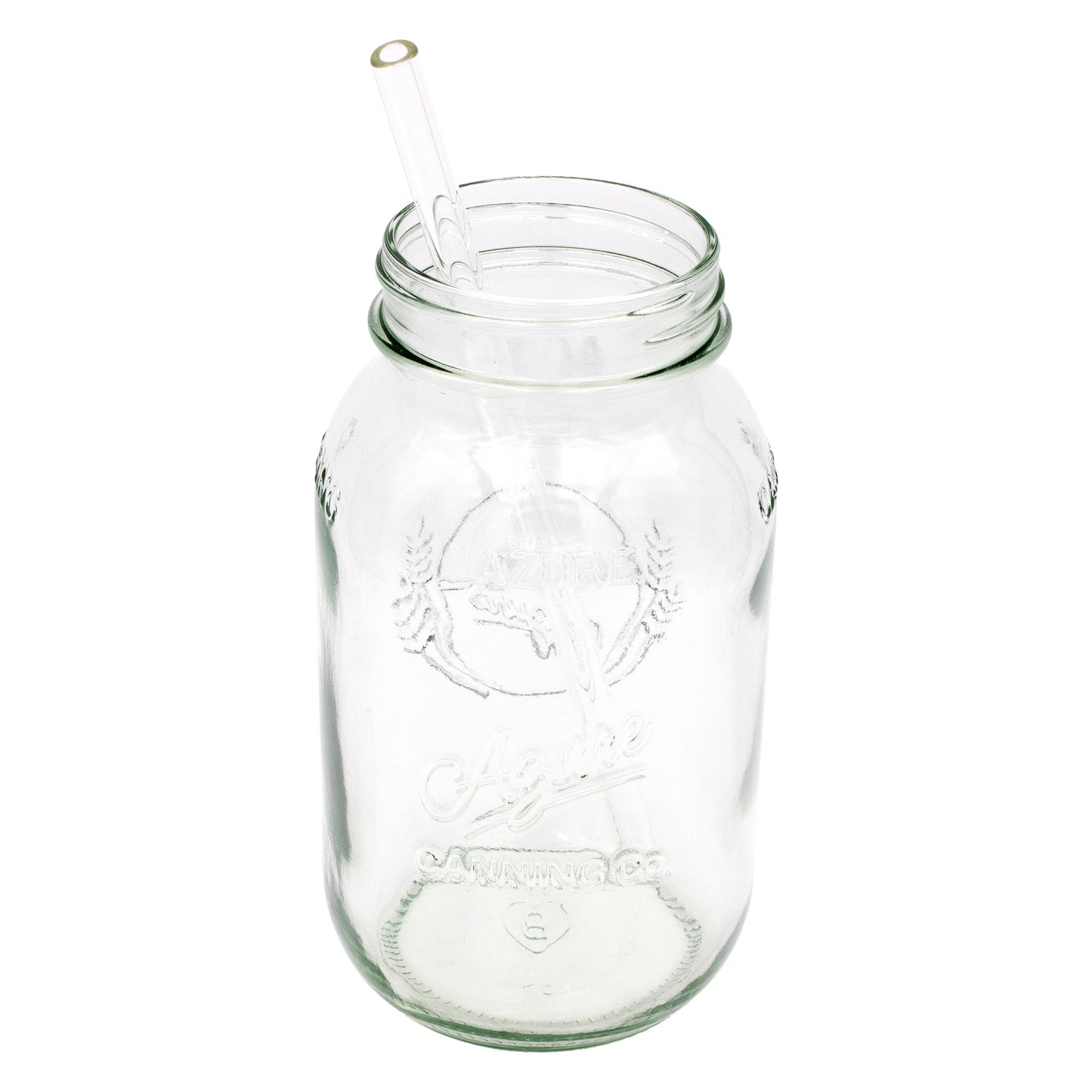 Long Glass Straws for Quart Mason Jars 4 Pack + Cleaner