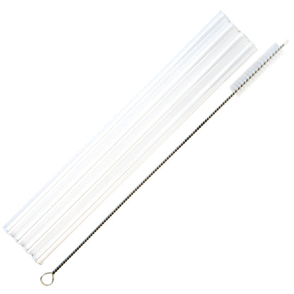 Long Glass Straws for Quart Mason Jars 4 Pack + Cleaner
