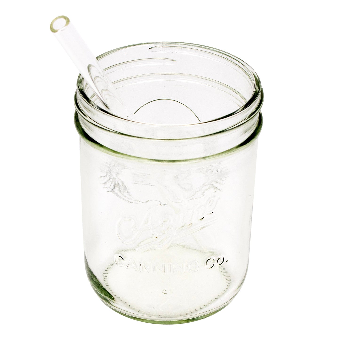 Medium Glass Straws for Pint Mason Jars 4 Pack + Cleaner