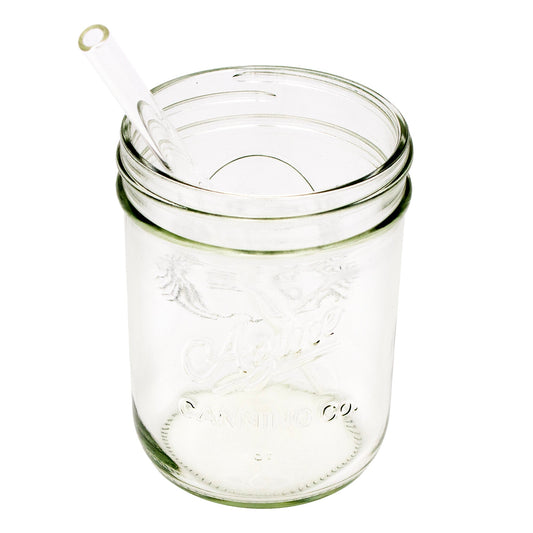 Medium Glass Straws for Pint Mason Jars 4 Pack + Cleaner
