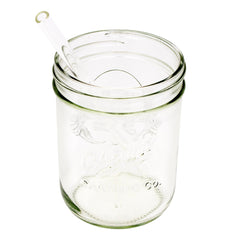 Medium Glass Straws for Pint Mason Jars 4 Pack + Cleaner